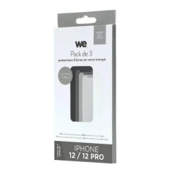 New Pack de 3 Films de protection APPLE iPhone 12/12 Pro Coque, Verre Trempé, Étui