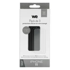 Clearance Pack de 3 Films de protection APPLE iPhone 11 Coque, Verre Trempé, Étui