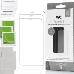 Clearance Pack de 3 Films de protection APPLE iPhone 11 Coque, Verre Trempé, Étui