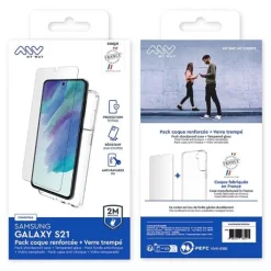 Pack Film de protection + Coque SAMSUNG Galaxy S21 Coque, Verre Trempé, Étui