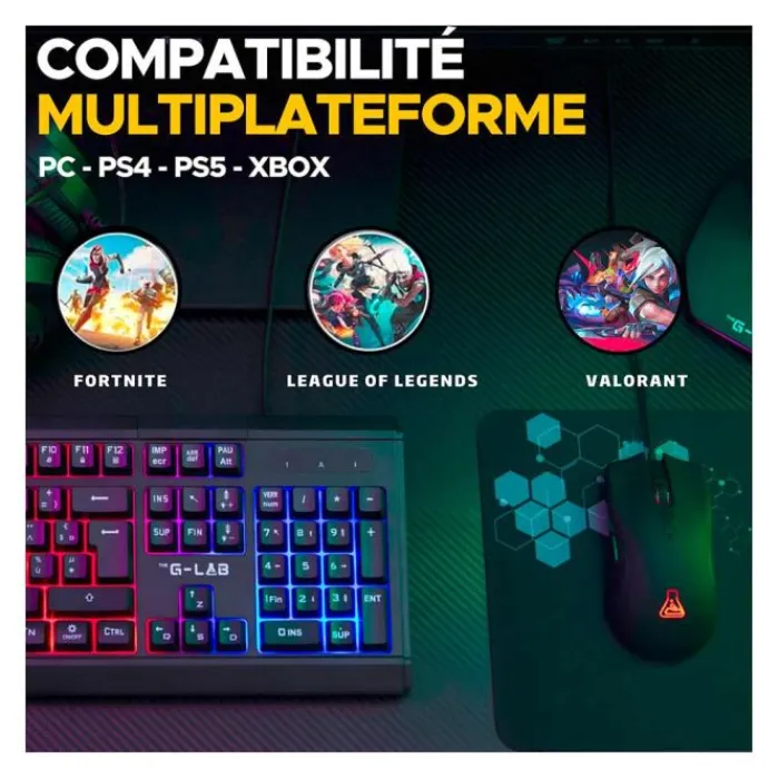 Online Pack gaming 4 en 1 Barium Clavier Gaming