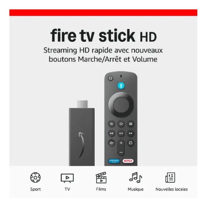 New Passerelle Multimédia FIRE STICK TV HD 2024 avec télécommande Passerelle Multimédia