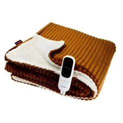 New Plaid chauffant KOOMY CARAMEL Confort, Bien-Être