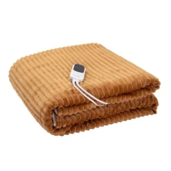 New Plaid chauffant KOOMY CARAMEL Confort, Bien-Être