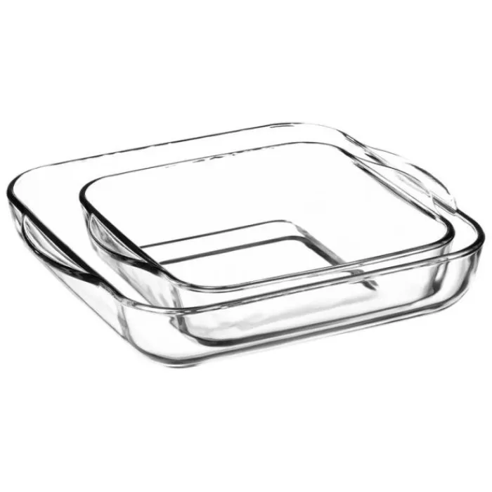 Clearance Plat verre carré en lot 22/28cm Plat À Four