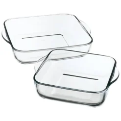 Clearance Plat verre carré en lot 22/28cm Plat À Four