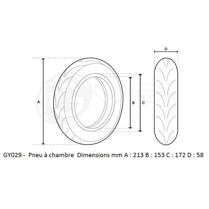 New Pneu 8,5"*2.0 renforcé Univers Pneumatique