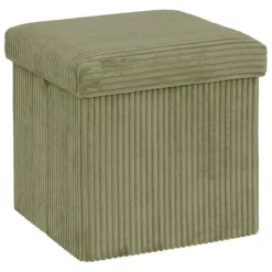 Hot Pouf pliable 38x38x38 cm velours vert Mobilier, Décoration