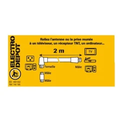 Hot Prolongateur COAXIAL 9,52 M/F-M Câble Tv Et Fiches Coaxiales