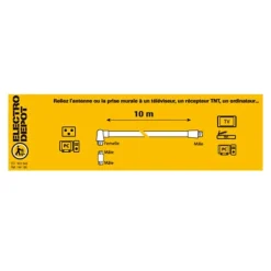 Sale Prolongateur COAXIAL 9,52 M/F-M Câble Tv Et Fiches Coaxiales