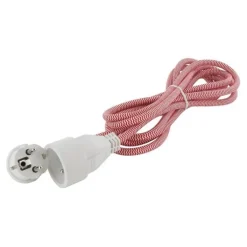 Sale Rallonge 16A 3m textile Rouge et blanche Prise, Multiprise, Rallonge