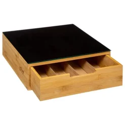 Outlet Rangement dosettes tiroir bambou/noir Cafetière Italienne