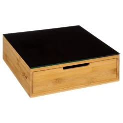 Outlet Rangement dosettes tiroir bambou/noir Cafetière Italienne