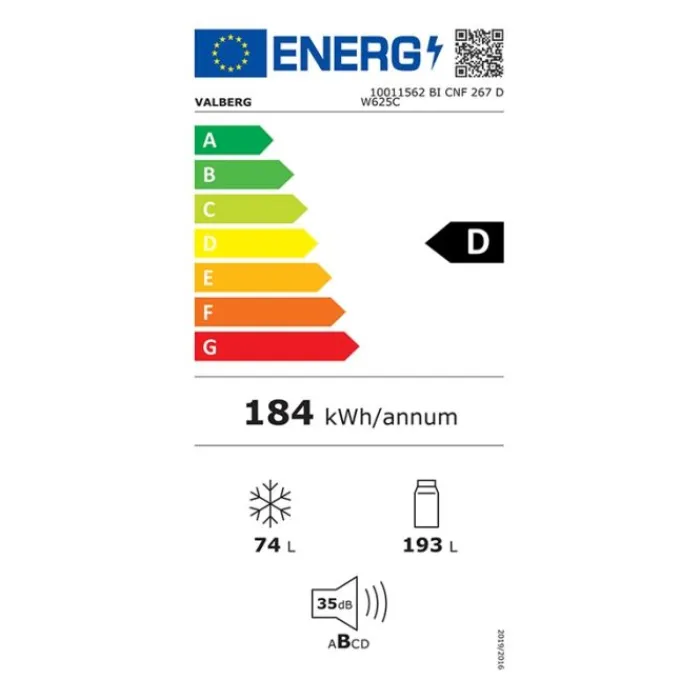 Clearance Réfrigérateur combiné intégrable BI CNF 267 D W625C Réfrigérateur Encastrable
