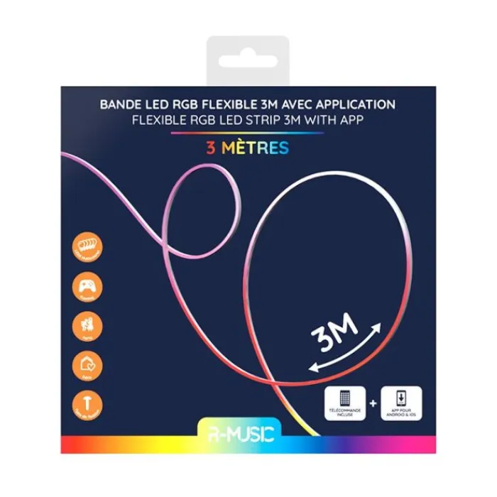 Ruban LED Neon RGB 3m connecté Eclairage