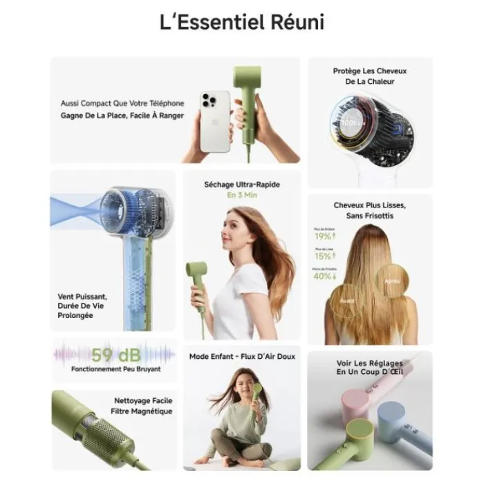 Hot Sèche-cheveux Mini - Jungle Green Sèche-Cheveux