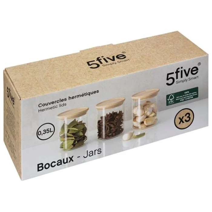Best Set de 3 bocaux verre 350ml Ustensiles De Cuisine