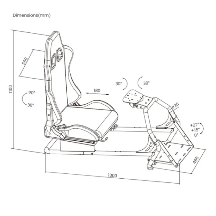 Siège de simulation GT3 COCKPIT SIMRACING Simulation
