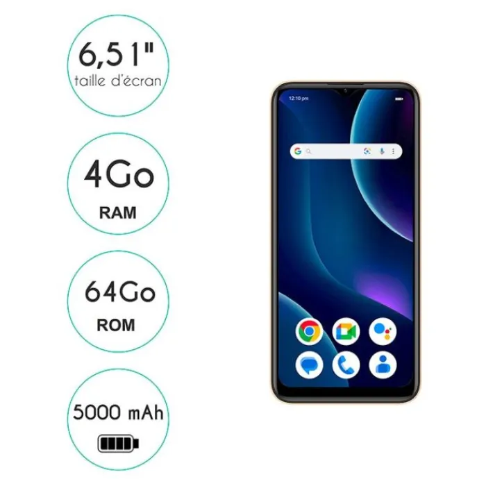 Clearance Smartphone Comet 64Go 4G Gold Smartphone