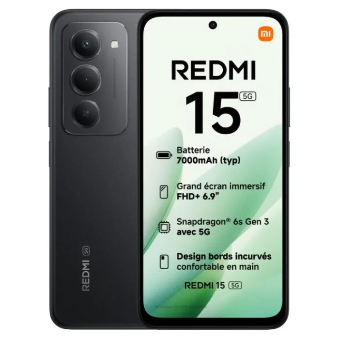 Sale Smartphone Redmi 15 5G 256Go Noir Smartphone