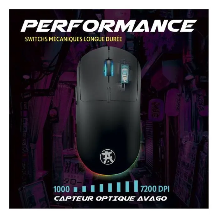 Souris gaming OTAKU M06WL 7200Dpi avec base de recharge magnétique Souris, Tapis|Souris, Tapis Gaming
