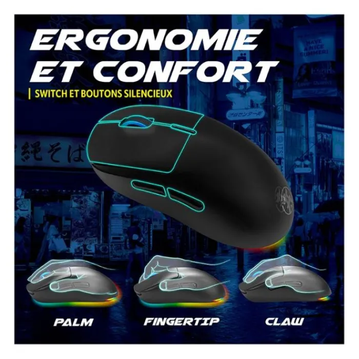 Souris gaming OTAKU M06WL 7200Dpi avec base de recharge magnétique Souris, Tapis|Souris, Tapis Gaming