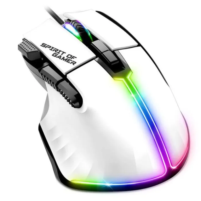 Best Souris gaming PRO M5 Blanche Filaire 12800Dpi Souris, Tapis|Souris, Tapis Gaming