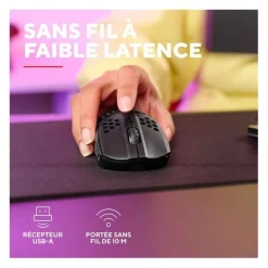 Souris gaming HELOX sans fil Noir 4800Dpi ultra légère Souris, Tapis|Souris, Tapis Gaming