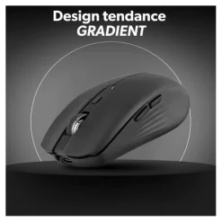 Souris rechargeable bluetooth DUAL CONNECT noire - GRADIENT Souris, Tapis