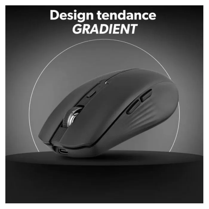 Souris rechargeable bluetooth DUAL CONNECT noire - GRADIENT Souris, Tapis