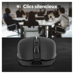 Souris rechargeable bluetooth DUAL CONNECT noire - GRADIENT Souris, Tapis