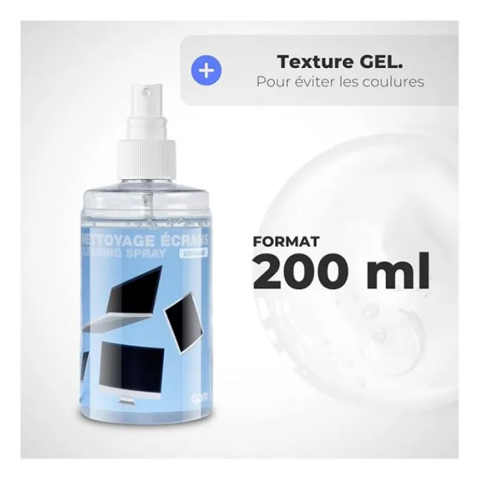 Hot Spray Nettoyant Écran 200 ml + Chiffon Microfibre Fournitures De Bureau