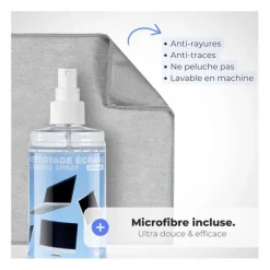 Hot Spray Nettoyant Écran 200 ml + Chiffon Microfibre Fournitures De Bureau