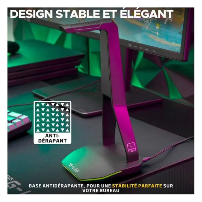 New Support de casque gamer universel K-STAND HYDROGEN Casque Gamer|Casque Pc, Micro Pc