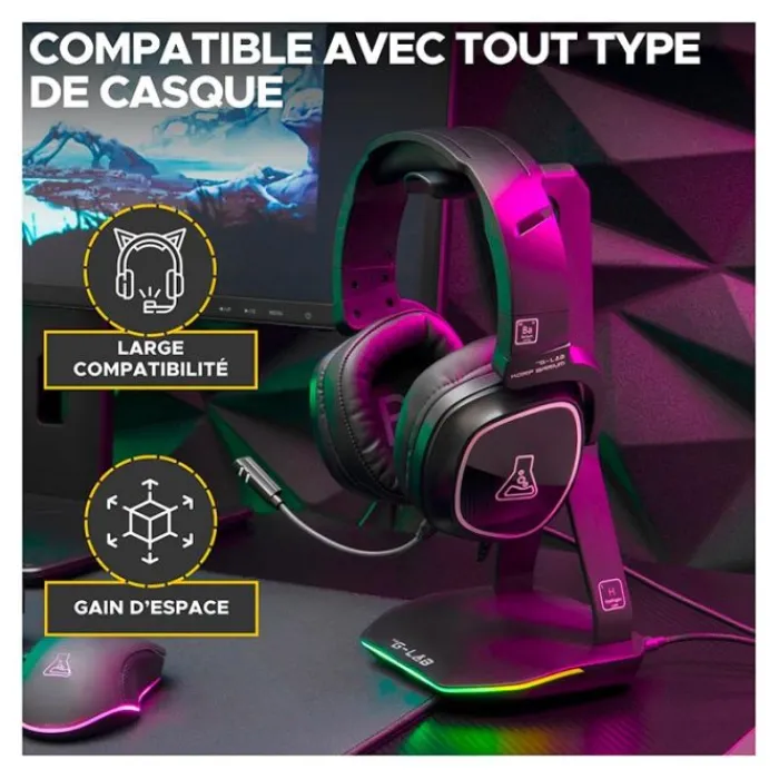 New Support de casque gamer universel K-STAND HYDROGEN Casque Gamer|Casque Pc, Micro Pc