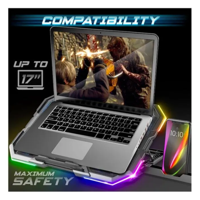 Outlet Support de refroidissement pour ordinateur Airblade 700 jusqu'à 17.6" RBG + support de téléphone Support Pc