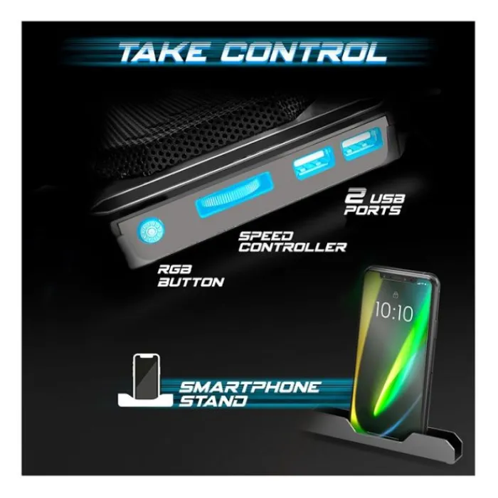 Outlet Support de refroidissement pour ordinateur Airblade 700 jusqu'à 17.6" RBG + support de téléphone Support Pc