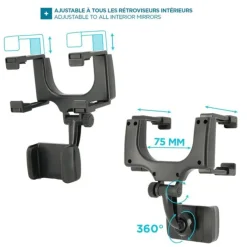Hot SUPPORT UNIVERSEL POUR RETROVISEUR Support Smartphone