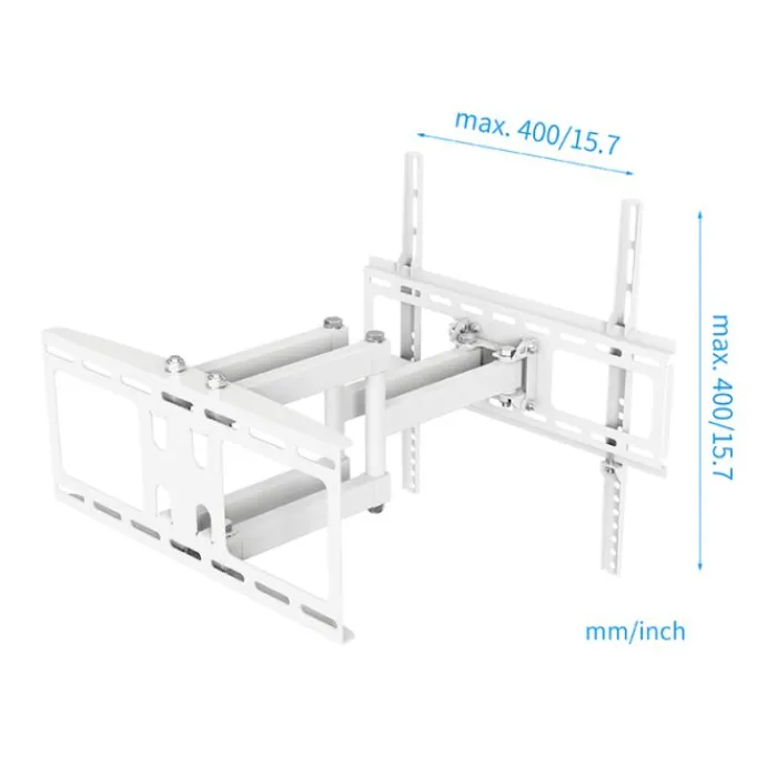 Outlet Support mural TV de 66 à 140 cm D2 déporté blanc Support Mural Tv