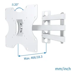 New Support mural TV de 48 à 81cm D1 déporté blanc Support Mural Tv