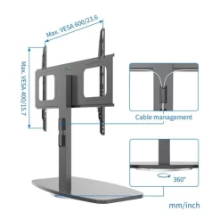 New Support pied TV de 81 à 165 cm MDF noir Support Mural Tv