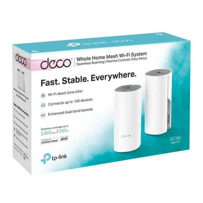 Discount Système wifi Mesh + 2ports Fast ethernet Deco E4 ( pack-2) Routeur, Switch, Mesh