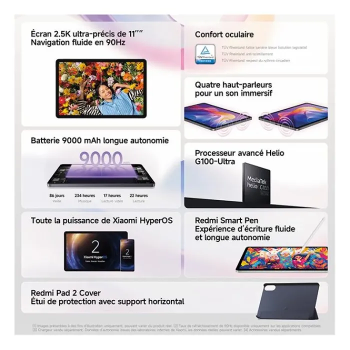 Clearance Tablette 11" Redmi Pad 2 128Go -2,5K Gris Tablette