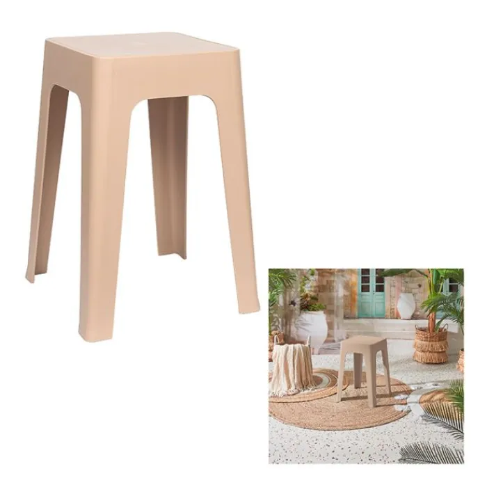 Hot Tabouret monobloc empilable beige Mobilier, Décoration