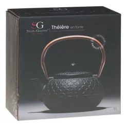 Outlet Théière en fonte 1L flower noire Cafetière Italienne