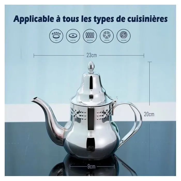 Outlet Théière inox 12L tous feux Cafetière Italienne