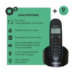 Hot Téléphone solo TS 1 Noir Téléphone Fixe