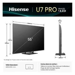 Discount TV MINILED 55" 55U7Q PRO 165Hz Tv De 108 À 146 Cm