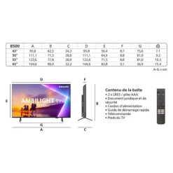 Outlet TV QLED 50" 50PUS8500 Ambilight Tv De 108 À 146 Cm