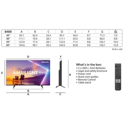 TV QLED 55" 55PUS8400 Ambilight Tv De 108 À 146 Cm